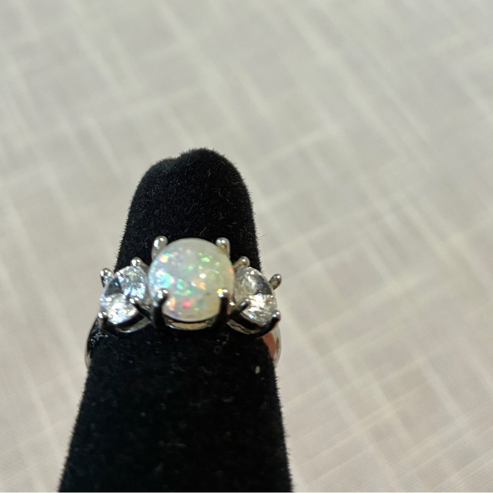 Opal Sterling silver CZ Ring - Picture 2 of 6